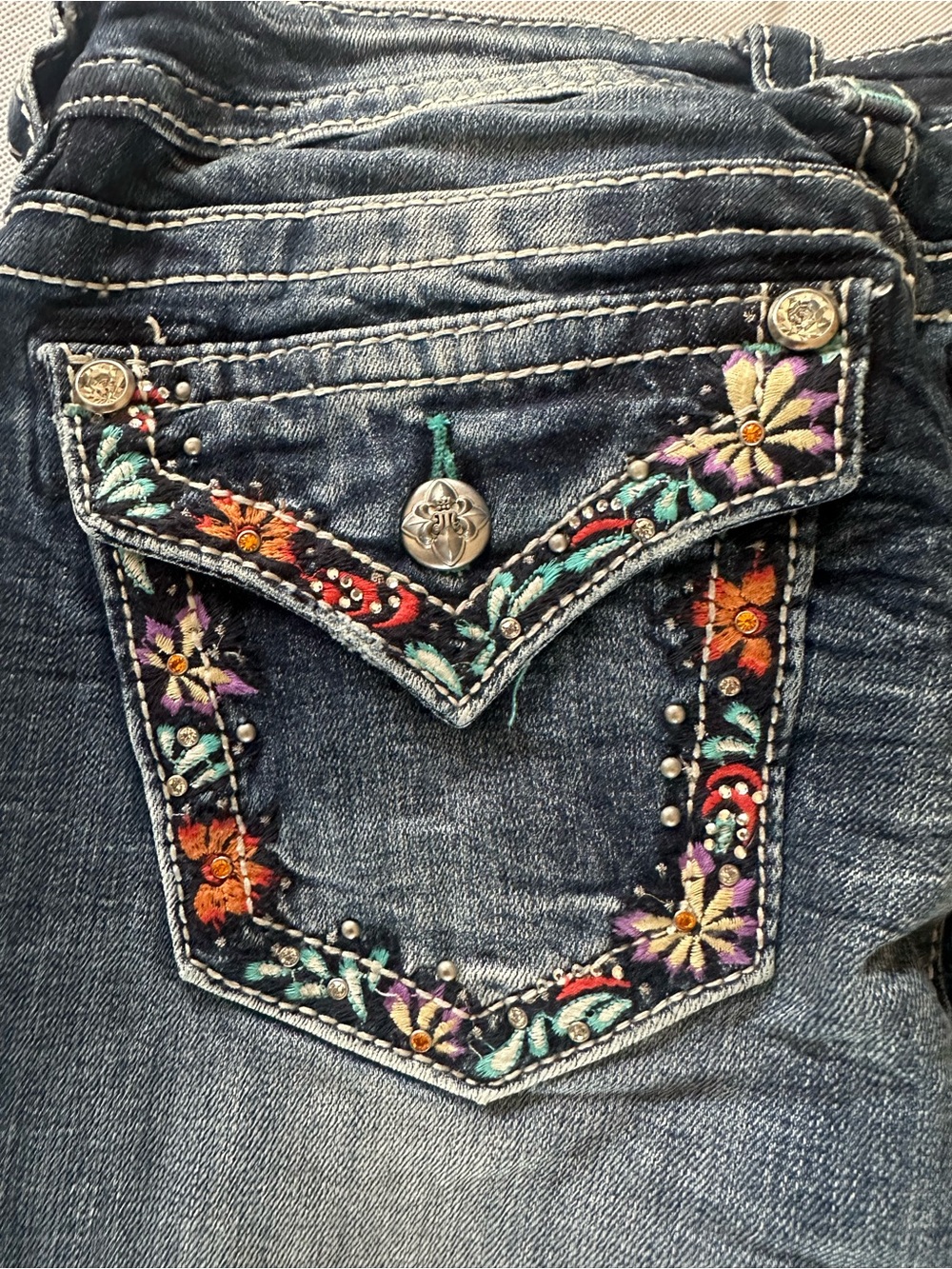 Miss Me Women's Wash Flared Jeans - Classic Stretch Denim Size 27 YT21 - Picture 7 of 15